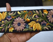 Yellow Saree Ribbon Fabric Trim and Embellishment Embroidered Indian Trim By The Yard Wholesale Silk Sari Border Decorative Sewing Crafting