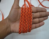 Orange Gimp Cord 1 cm Decorative Ribbon Indian Laces Trims by 9 Yard Lace Sari Border Curtains Dresses Ribbon Crafting Sewing Embellishments