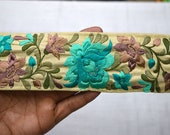 Fabric Trim and Embellishment Embroidered accessories Indian Trim By The Yard Saree Ribbon Trims Silk Sari Border Decorative Sewing Crafting