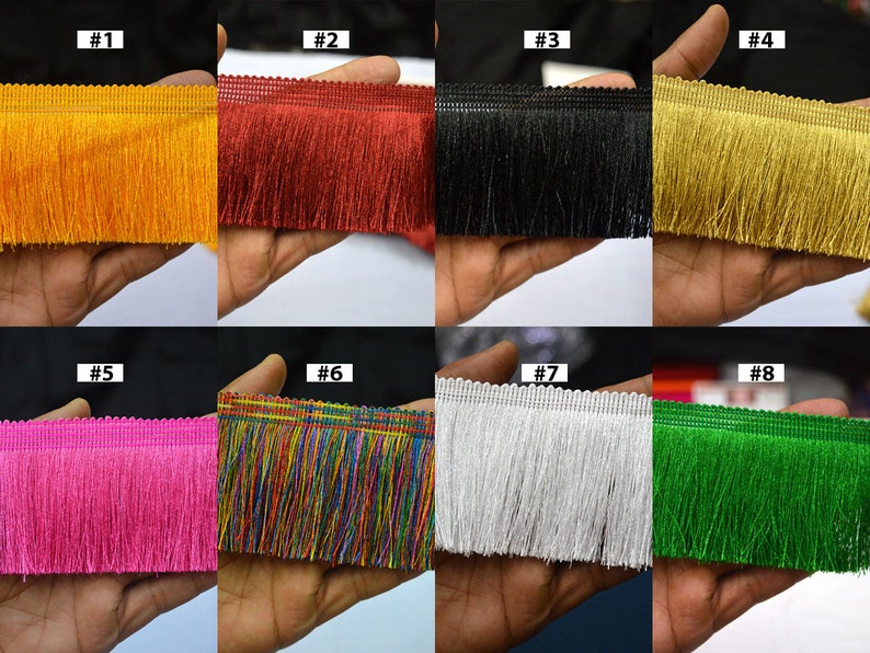 4 Yard Fringe Trim 2.5/'/' Indian Brush Eyelash Tassel Trimmings Decorative Drapery Upholstery Cushions Home Decor Curtains Sewing Craft Tapes