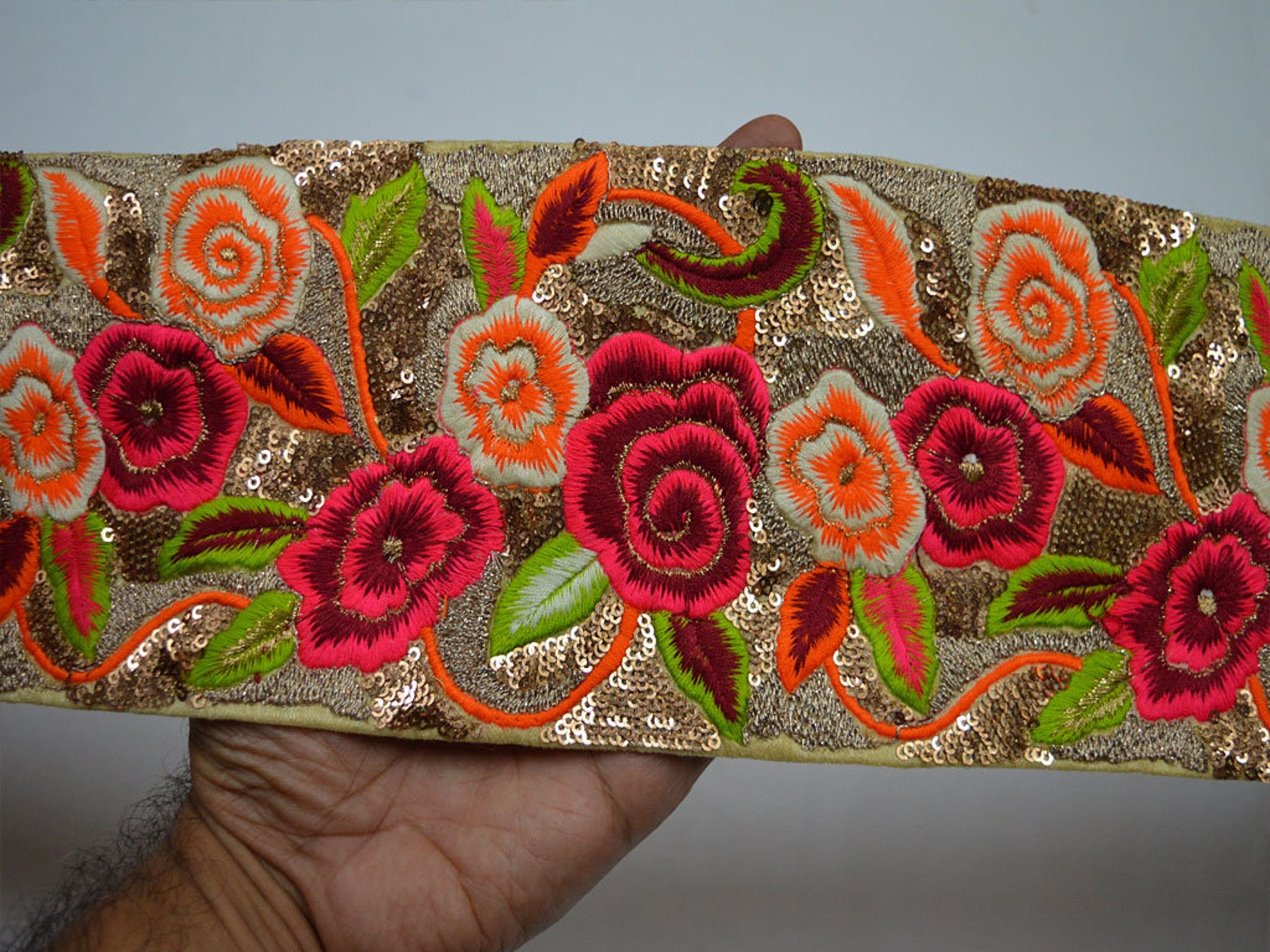 Pink Fabric Trim and Embellishment Embroidered Accessories Etsy