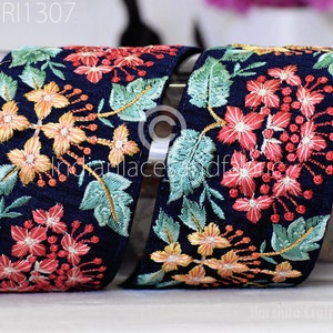9 Yard Indian 6cm Embroidered Trim Embellishment Sari Border Embroidery Saree Ribbon Cushions Home Décor Sewing Clothing Costumes Trimmings