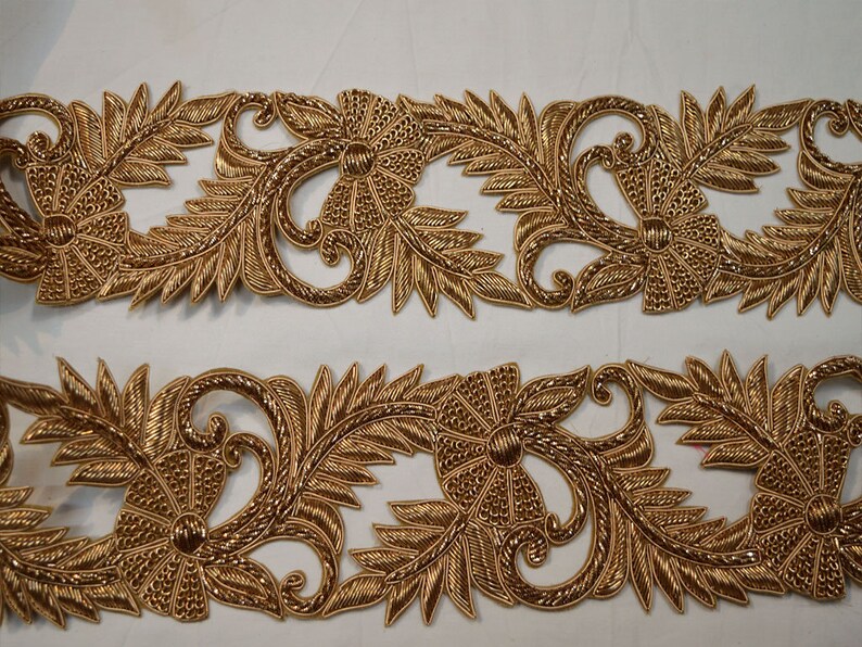 Gold Zardosi Sari Border Decorative Trim by the Yard Zari Etsy