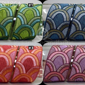 The image is a collage of four different ribbon designs, each with a unique pattern and color scheme. The ribbons are arranged in a grid format, with each design displayed in a separate image.