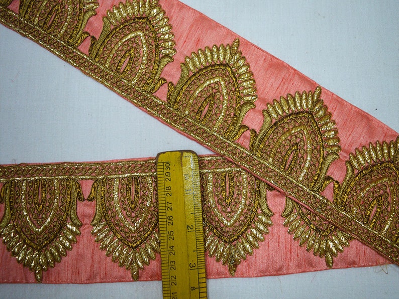 Fabric Trims and embellishments Copper Gold Trim by the Yard Etsy