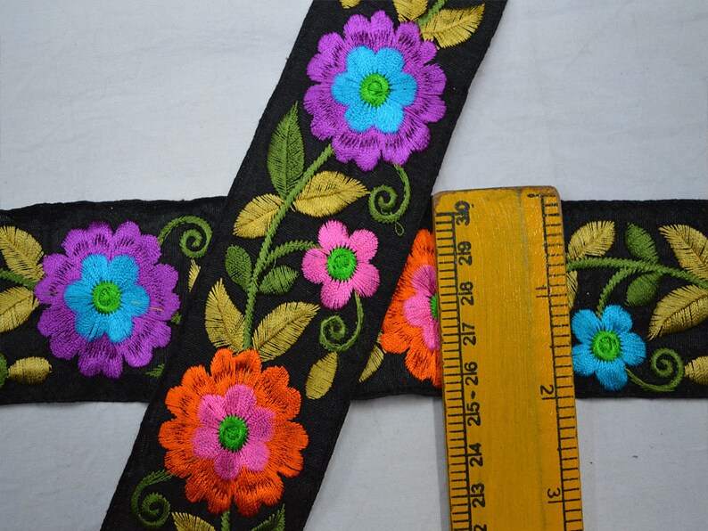 Purple Floral Silk Fabric Trim By The Yard Christmas Trimmings Etsy