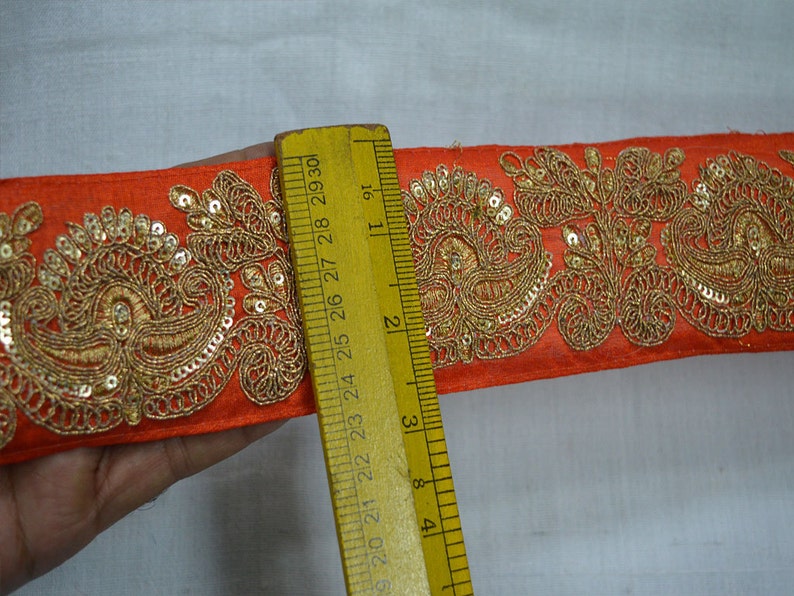 Garments sewing trim by 1 Yard Orange Decorative Fabric lace | Etsy