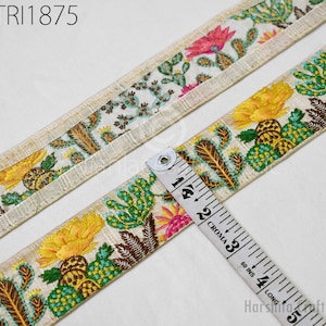 9 Yard Indian Embellishment Embroidered Fabric Trim Saree Ribbon Crafting Sewing Embroidery Border Wedding Dress Trimmings Cushion Covers zdjęcie 6