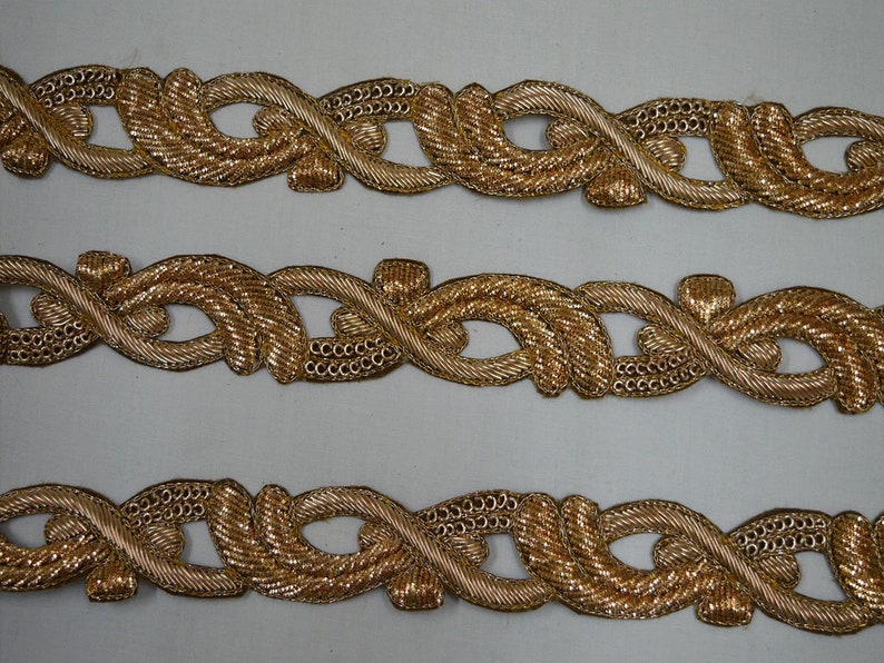 Crafting Decorative Zardozi Gold Trim by the Yard Indian Saree Etsy