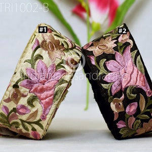 9 Yard Malva Ricamato Nastro Tessuto Trim Decorativo Ricamo Abbellimenti FAI DA TE Cucito Sari Indiano Confine Nastri Fasce
