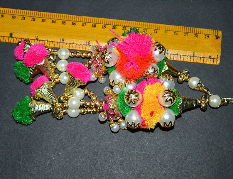 decorating supplies and Bells Tassel PomPom Camel swag Embellishment Handmade Tribal Gypsy Cotton decorative tassels