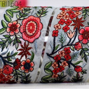 9 Yard Indian Embroidered Ribbon Bird Fabric Trim Sari Border Saree Trimming Sewing Dress Cushions Embroidery Crafting Laces Home Decor zdjęcie 3