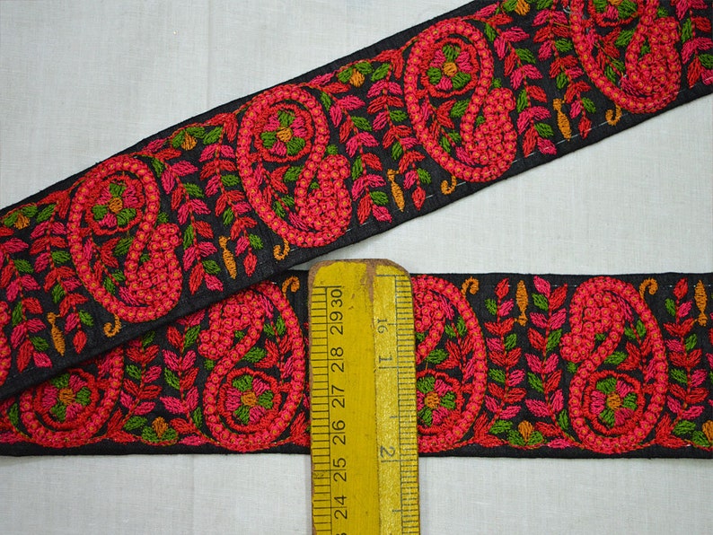Wholesale Black Embroidered Decorative Indian Border Craft Ribbon Trim By 9 Yard Wholesale Trimming Sewing Trim Tape Costume Fashion trim