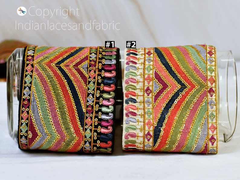 9 Yard Wholesale Indian Embroidered Sari Border Trim Embroidery Embellishment Saree Ribbon Cushions Home D\u00e9cor Sewing DIY Crafting Trimming