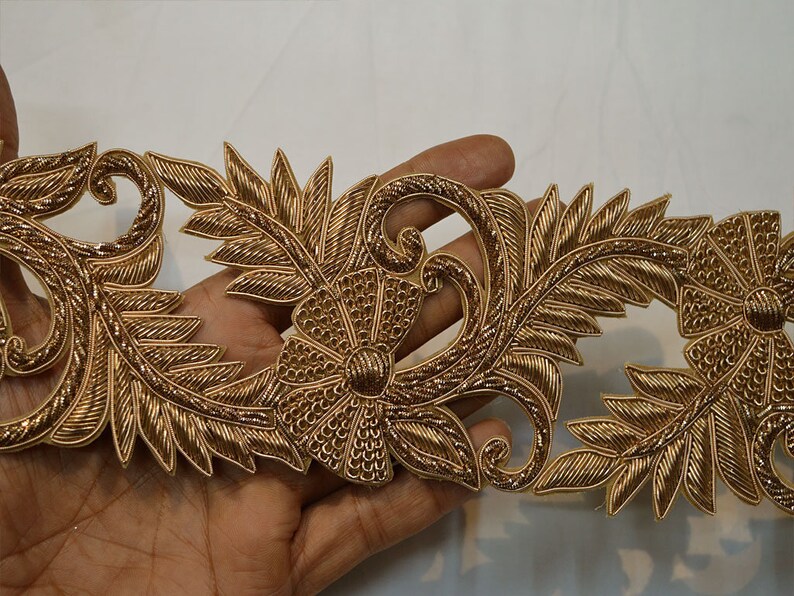 Gold Zardosi Sari Border Decorative Trim by the Yard Zari Etsy