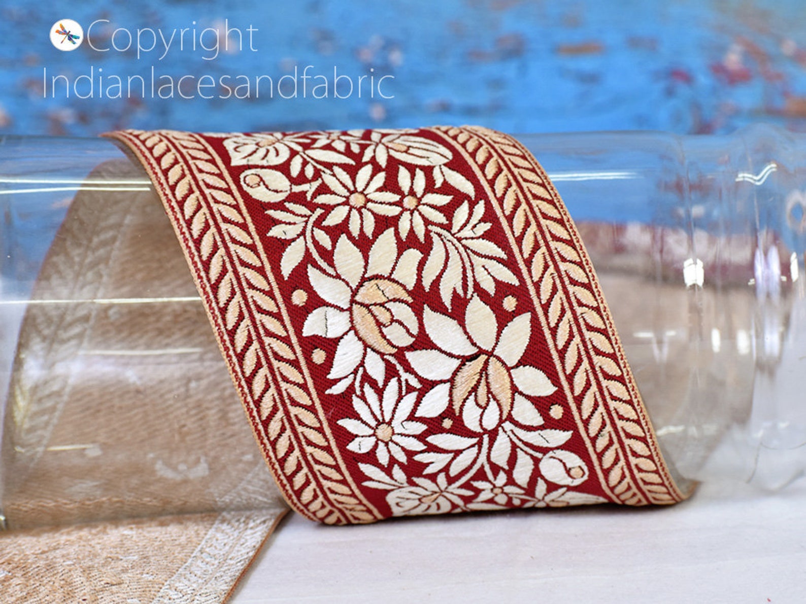 Floral Jacquard Trim By The Yard Brocade Ribbon Clothing Etsy