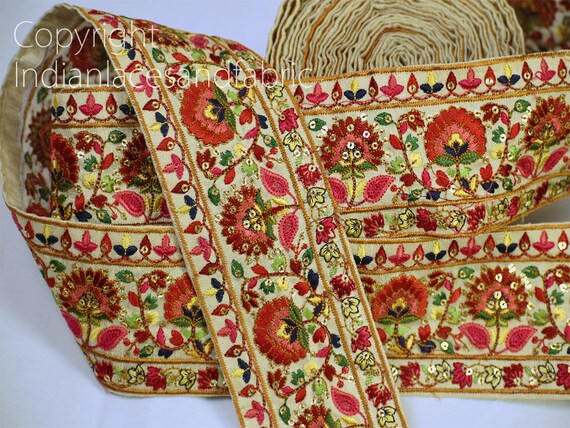 9 Yard Wholesale Beige Dupioni Silk Fabric Sari Border - Etsy India