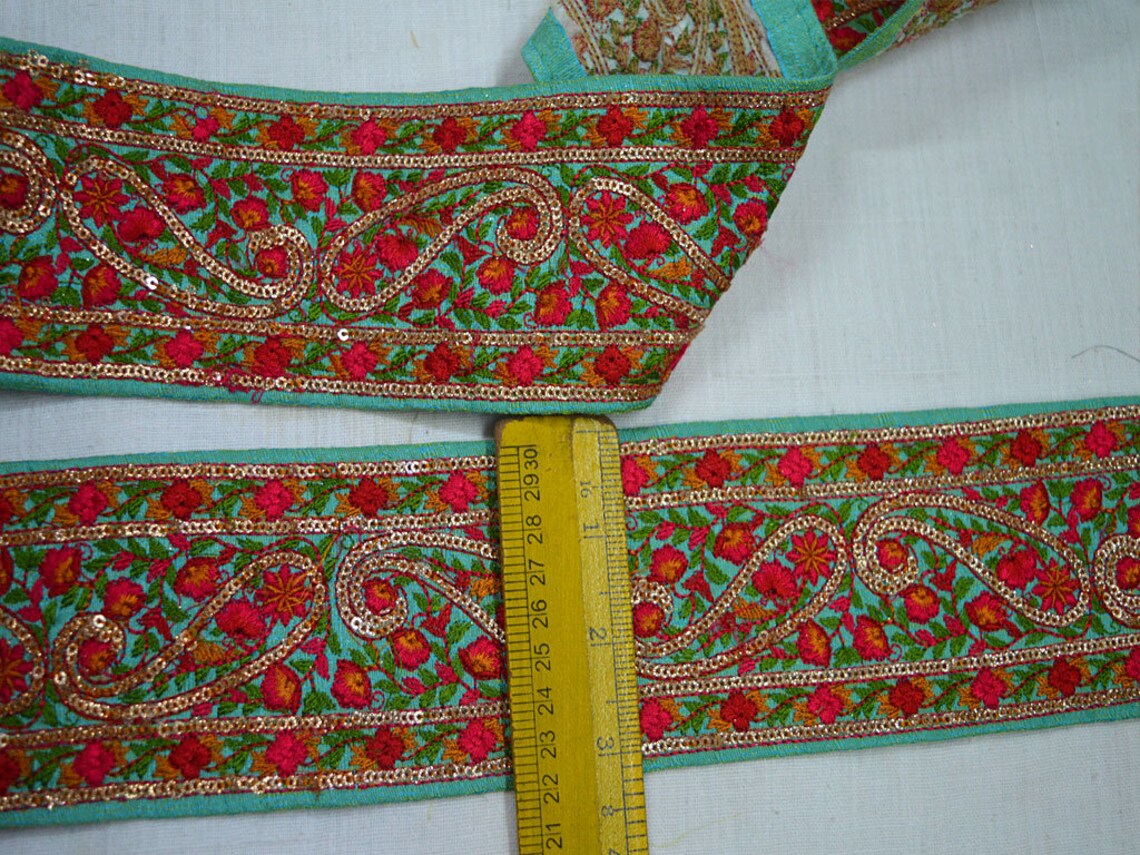Jade Decorative Trims Indian Sari Border Trim By The Yard Etsy
