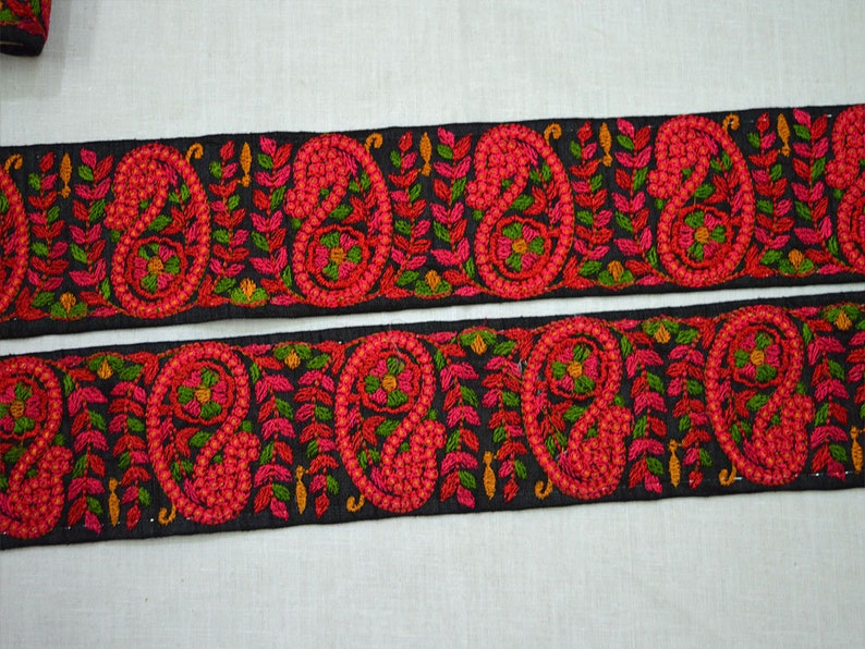 Wholesale Black Embroidered Decorative Indian Border Craft Ribbon Trim By 9 Yard Wholesale Trimming Sewing Trim Tape Costume Fashion trim