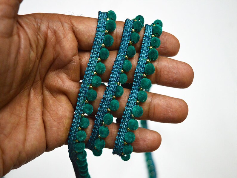 Fringe Trim Wholesale Peacock Green Velvet Beaded Sewing Trim Etsy
