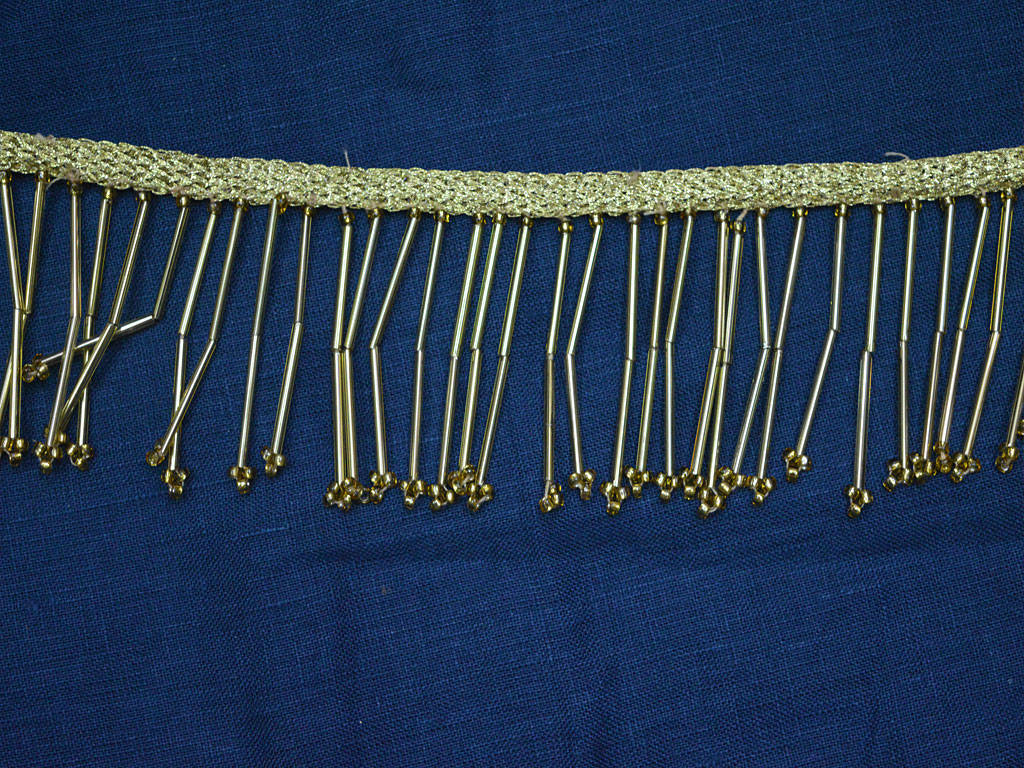 Gold Beaded Fringes Trim Decorative Trim by the Yard Indian Etsy