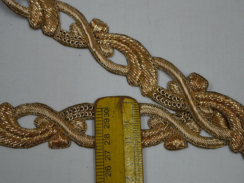 Crafting Decorative Zardozi Gold Trim by the Yard Indian Saree Etsy