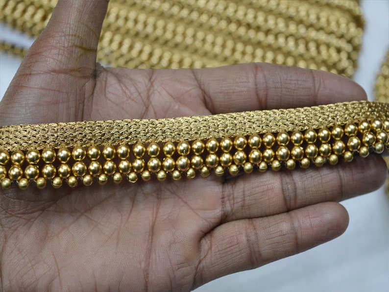 4 yard Gold Beaded Piping Trim Cording Sewing Trim Indian Etsy