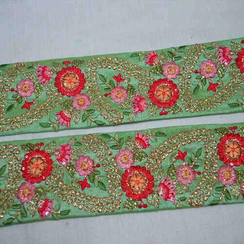 Indian Laces and Trims Saree Border Fabric Trim by the Yard Etsy