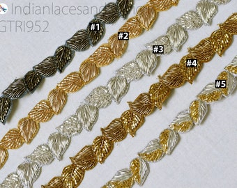 Gouden Zardozi kralen trim op maat gesneden Indiase handgemaakte Sari grens DIY Crafting linten Saree geborduurde Zari handgemaakte garnituu