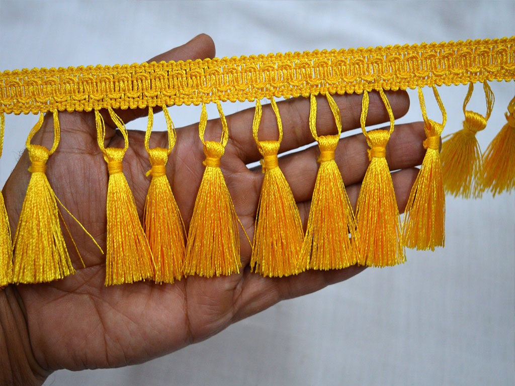 Wholesale Yellow Tassels Boho Fringe Trim by 9 Yard Decorative Etsy