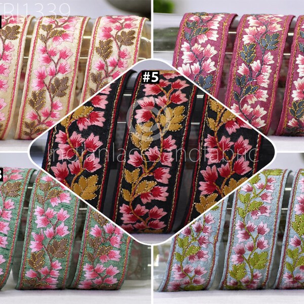 9 Yard Ricamato indiano Trim Decor Sari Abbellimento Ricamo Crafting Border Saree Nastro Cuscini Coperture Home Decor Cucito