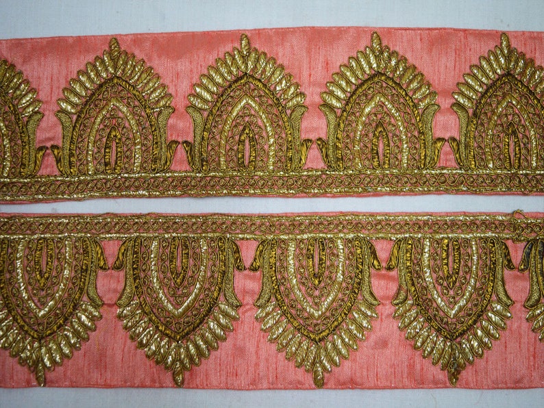 Fabric Trims and embellishments Copper Gold Trim by the Yard Etsy