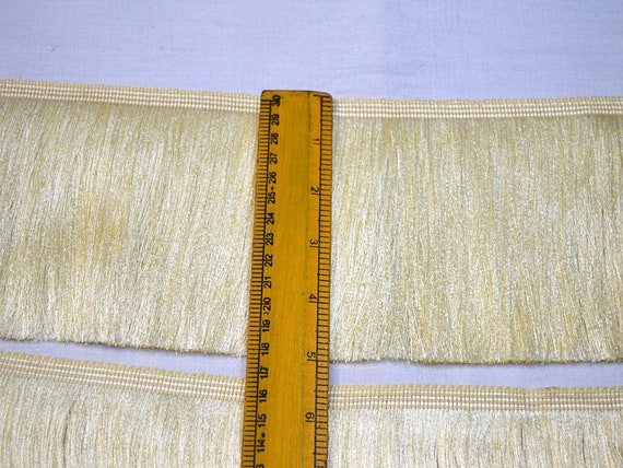 Ivory Offwhite 2/" Thin Bullion Fringe Trim Victorian Silk 5 Yards