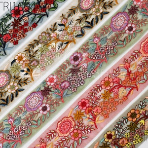 9 Yard Indian Embroidered Ribbon Bird Fabric Trim Sari Border Saree Trimming Sewing Dress Cushions Embroidery Crafting Laces Home Decor zdjęcie 8