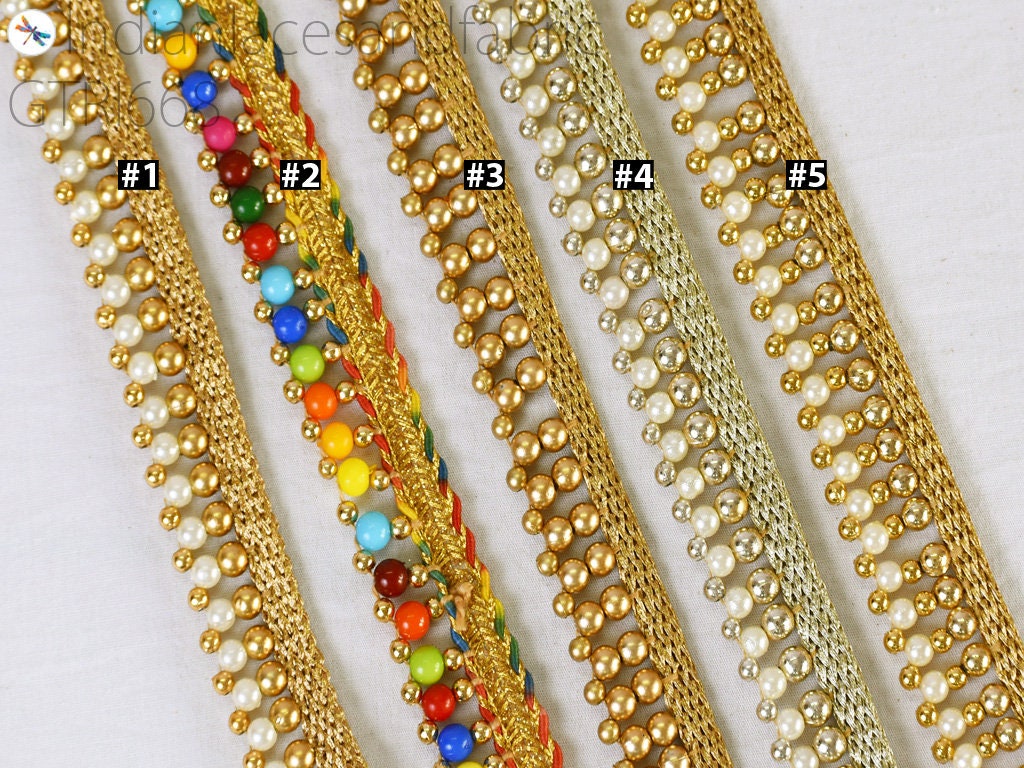 9 Yard Indian Beaded Piping Cording Tape Decorative Trims Etsy
