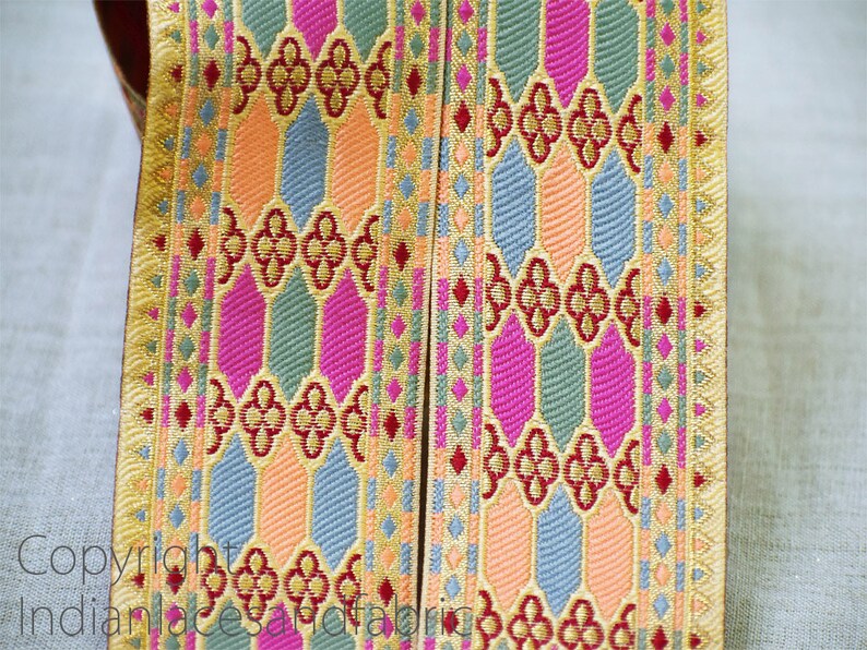 2 Yard Indian Home Decor Jacquard Trim Brocade Decorative Sari Etsy