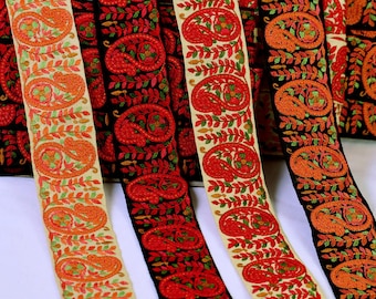 Indian Embroidered Ribbon by Yard Trim Embellishment DIY - Etsy