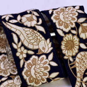 9 Yard Indian Embroidered 7CM Trim Drapery Hats Bag Saree Tape Decorative Ribbon Crafting Sewing Sari Borders Embellishments Home Decor