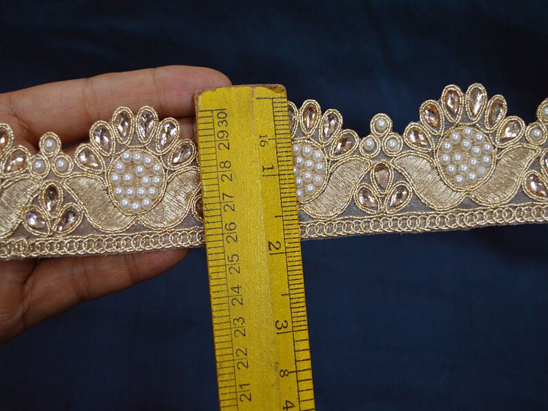 Wholesale Indian Beaded Trim By 9 yard Dull Gold Kundan Lace Etsy
