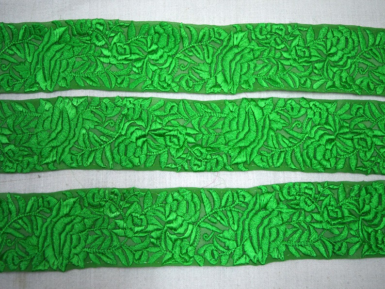 Wholesale Green Indian Saree Lace Decorative Trim Costume Embroidery Trim Craft Ribbon Sari Border By 9 Yard Sewing Fabric Trim Fashion tape