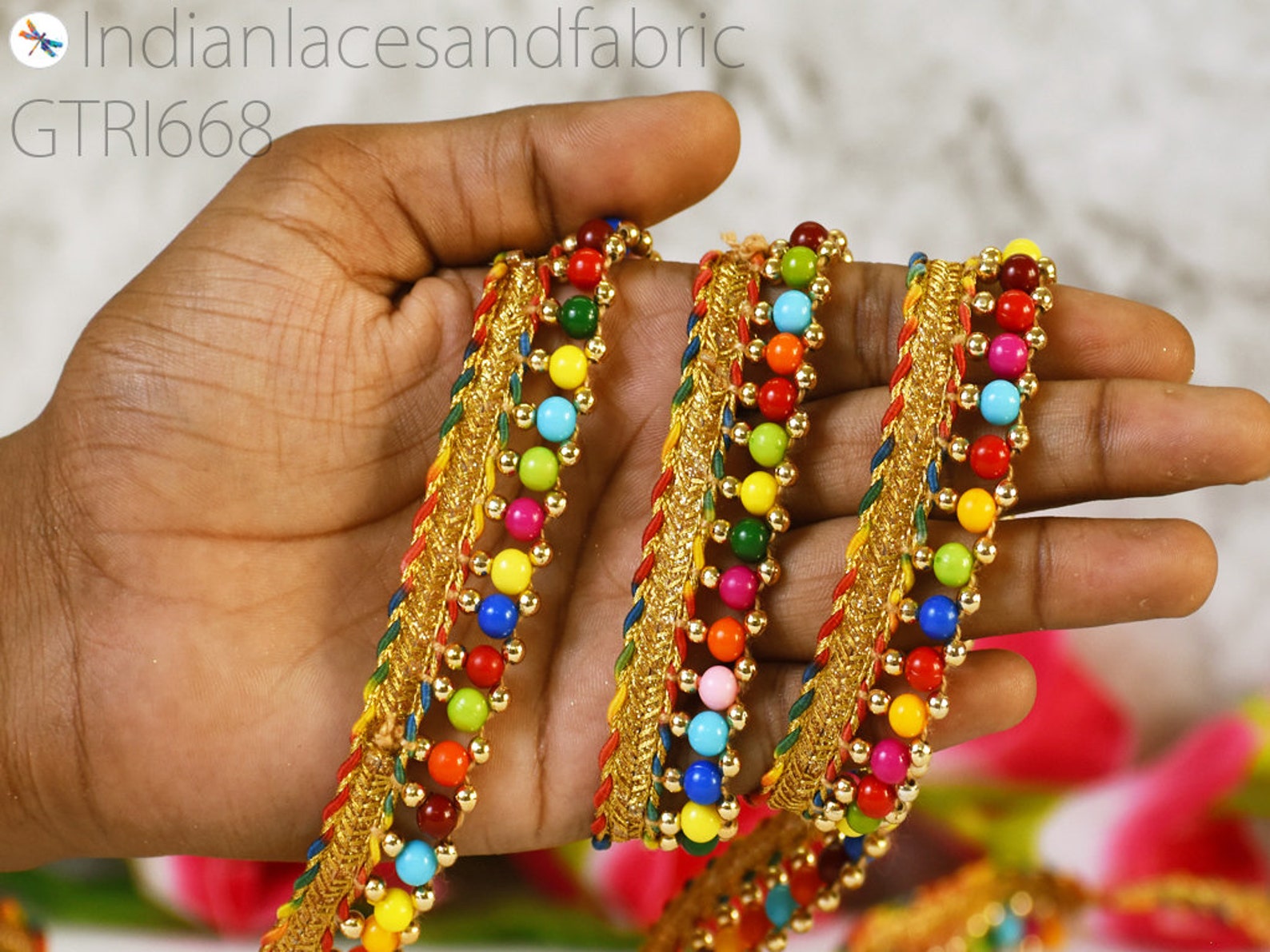 9 Yard Indian Beaded Piping Cording Tape Decorative Trims Etsy