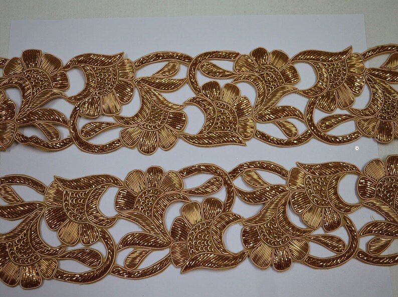 Zardosi Sari Border Decorative Gold Trim by the Yard Crafting Etsy