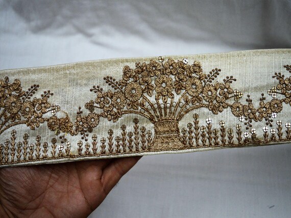 1 Yard Ethnische Band Dekoband Stoffborte Stoffbänder Fransenborte Münze