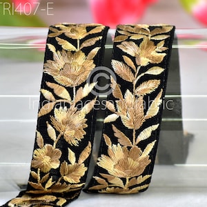 9 Yard Floral Indian 3 Cm Trim Sari Embroidery Saree Ribbon Embroidered Border Cushions cover Home Décor Sewing Clothing Trimmings