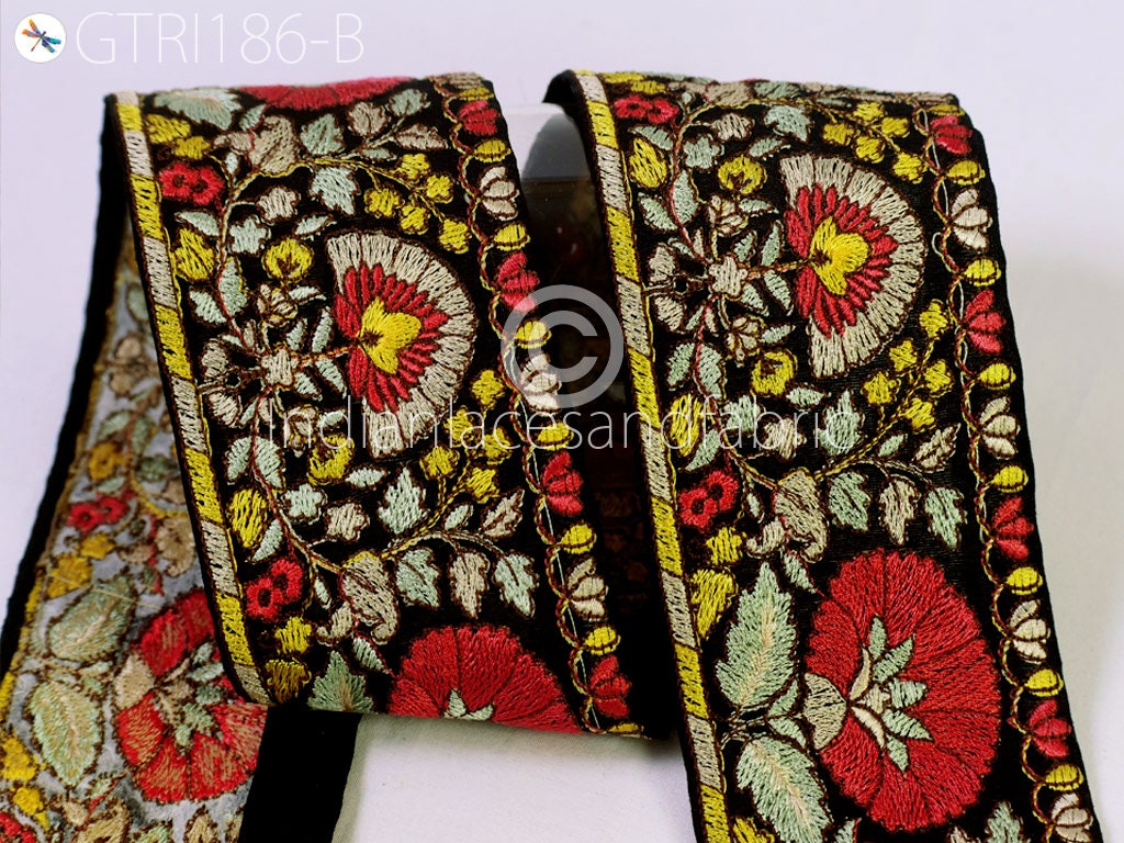 9 Yard Floral Trims Indian Embroidered Trim Cushion - Etsy