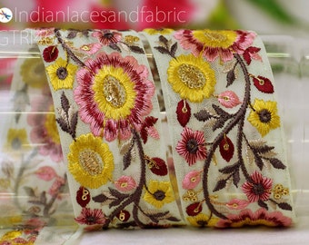 9 Yard Indian 5cm Sari Embellishments Embroidery Trim Saree Ribbon Embroidered Home Décor Tape Sewing Crafting Trimmings Purse Border