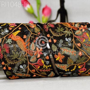 3 Yard Embroidered Fabric Trims 9cm Indian Embroidery Sari Border Laces Ribbon Decorative Sewing Craft Saree Dresses Trimmings Home Decor