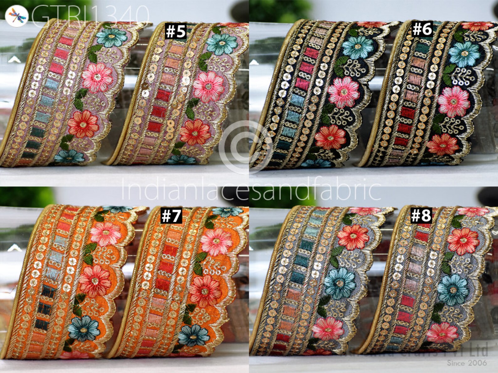 9 Yard Indian Scallop Edge Embroidery Trim Embroidered Saree Etsy