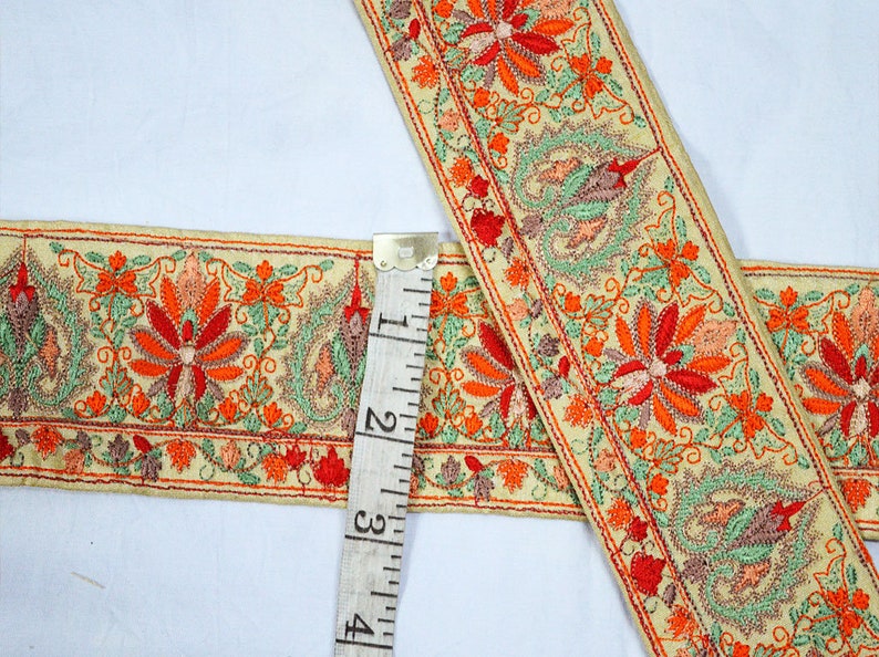 Orange Crafting Ribbon Embroidered Sewing Fabric Trim by the - Etsy