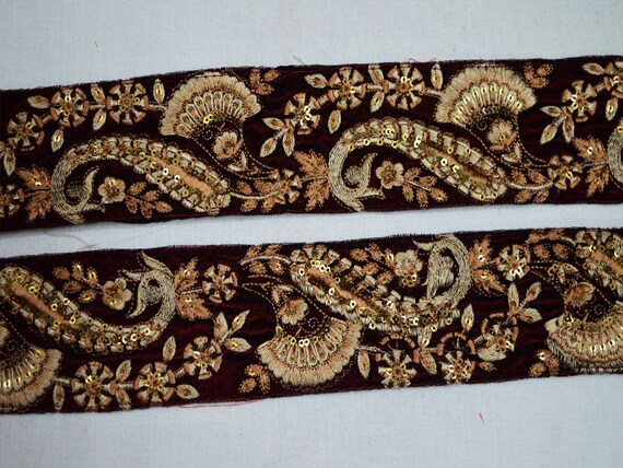 Gros Maroon broderie Saree frontière brodé lacets garnitures de garniture velours tissu garniture de par 9 garnitures de yard ruban indien Sari frontièr 2d0b53 Gros Maroon broderie Saree frontière brodé lacets garnitures de garniture velours tissu garniture de par 9 garnitures de yard ruban indien Sari frontièr 2d0b53